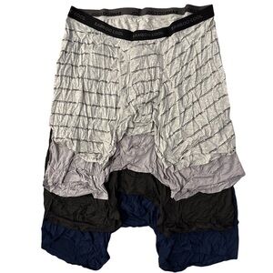 BAMBOO Men's 4 Boxer Briefs - Navy blue, dark and light gray, gray with black